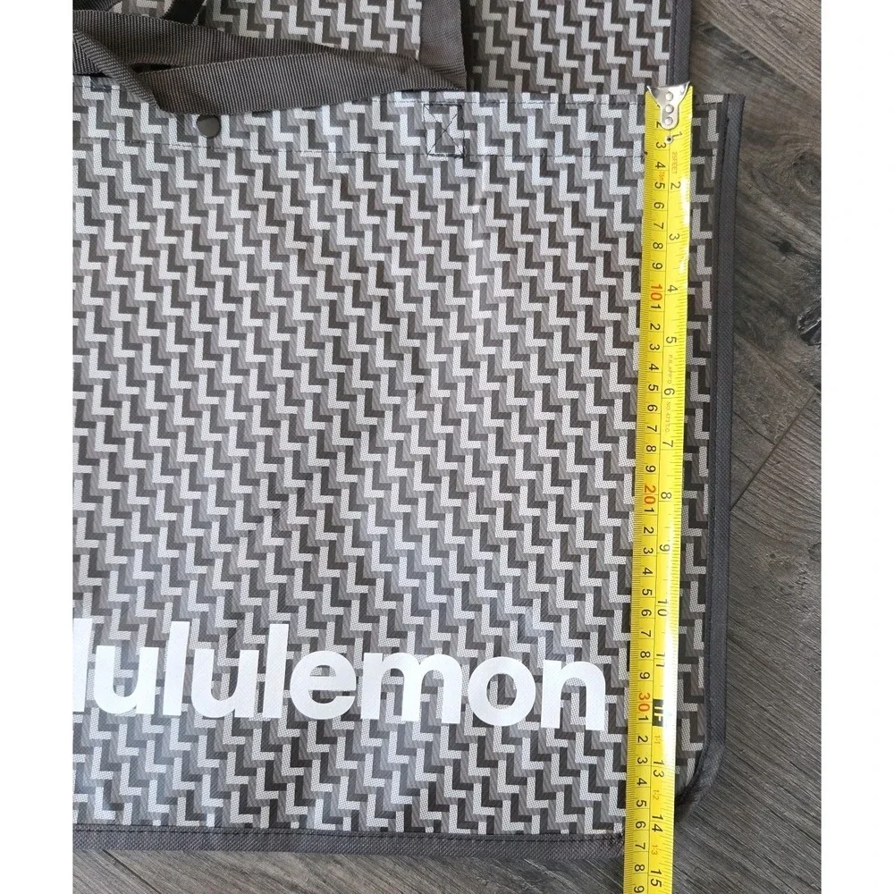 Lululemon Extra Large XL Lot Of 2 Reusable Shopping Tote Bags Brown Gray White